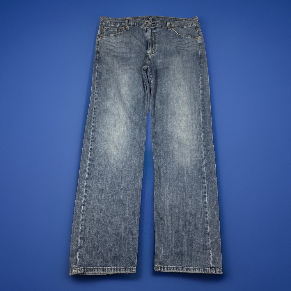 Levis 569 Loose Straight Fit Men's 36x34 Blue Denim Jeans Medium Wash Cotton